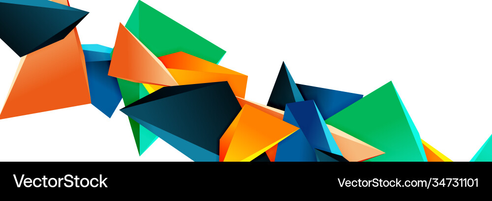 Triangle mosaic abstract background 3d triangular vector image