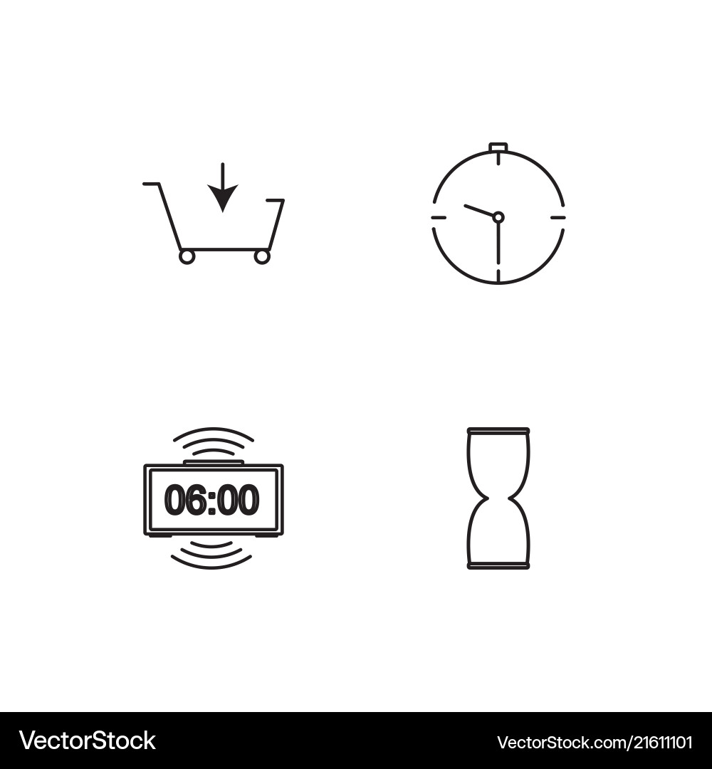 User interface linear icons set simple outline vector image
