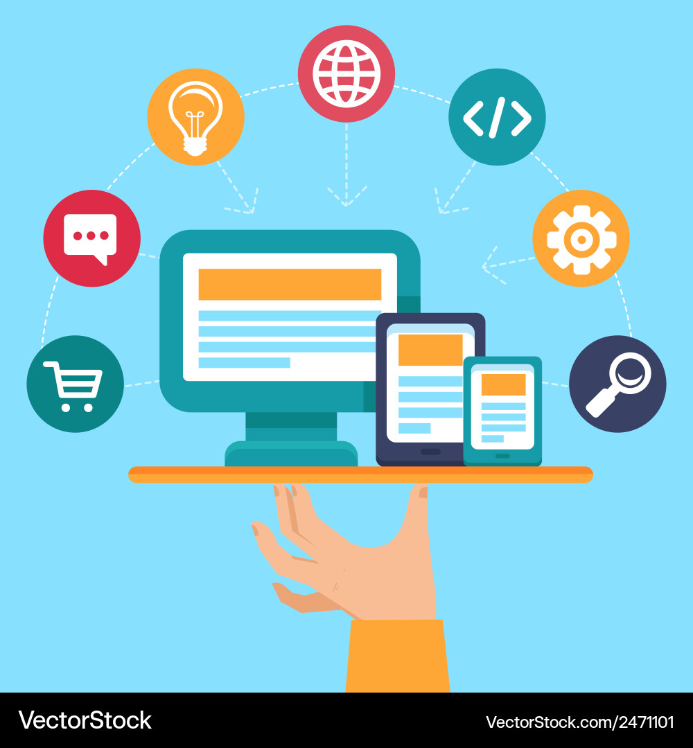 Web Development & Programming Service vector image