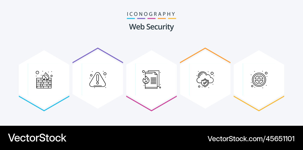 Web security 25 line icon pack including ui Vector Image