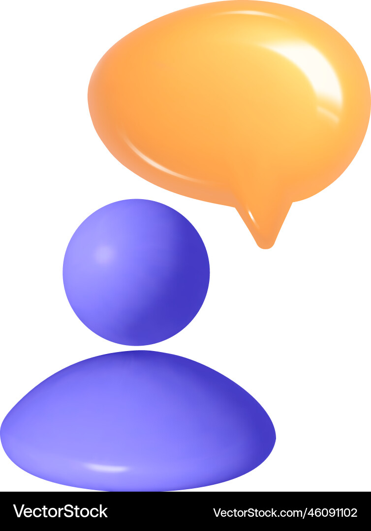 3d mesh user with speech bubble icon 3d mesh user with speech bubble icon vector image