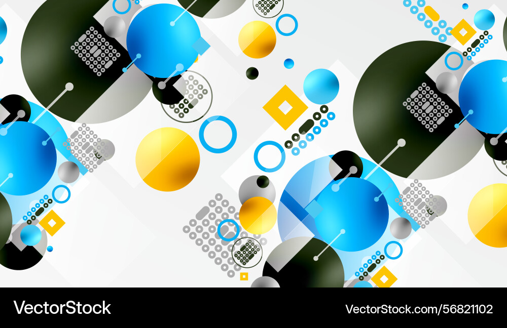 Abstract geometric pattern circles squares dots Abstract geometric pattern circles squares dots vector image