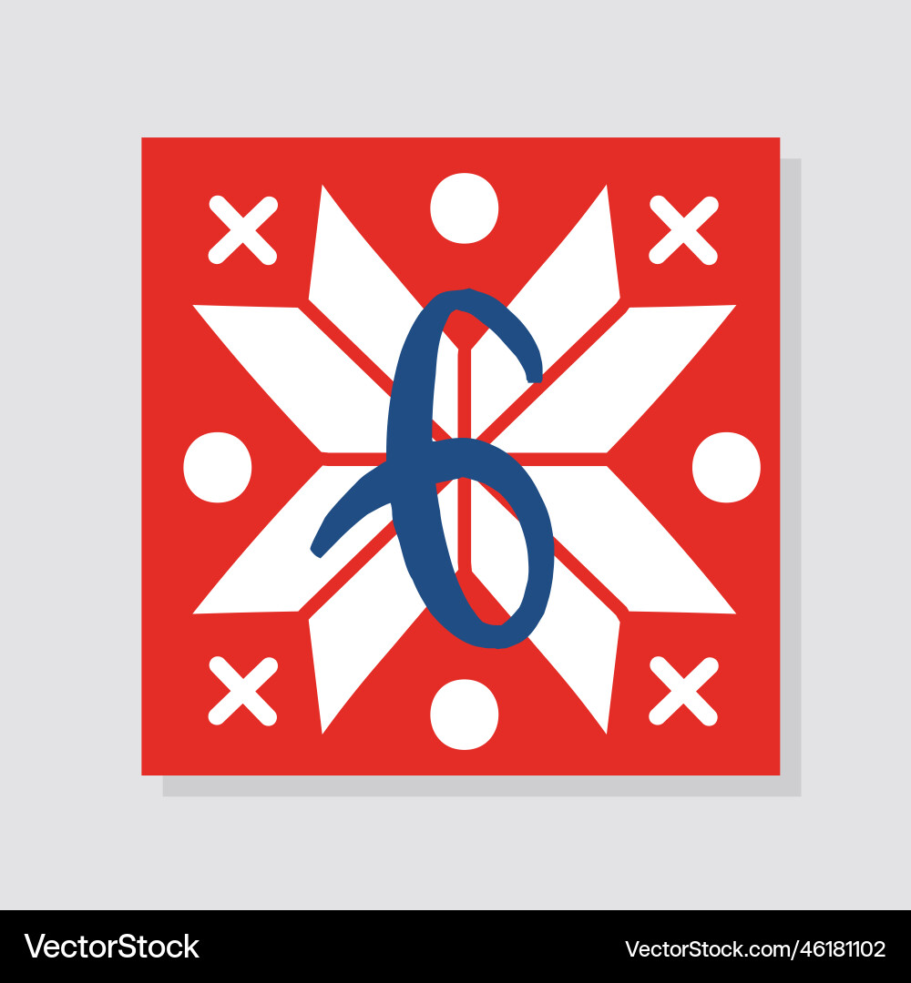 Advent calendar with number 6 Advent calendar with number 6 vector image
