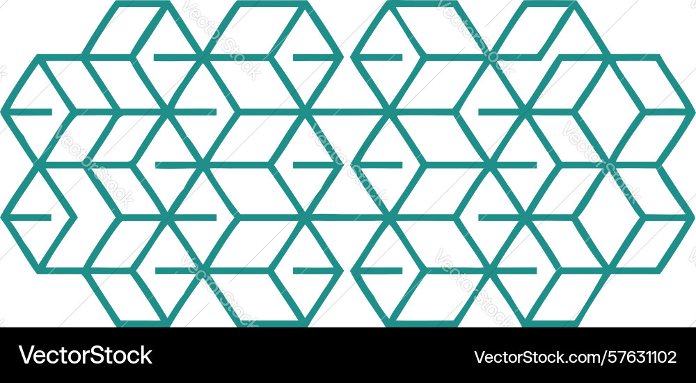 Aqua cube pattern tranquil geometric background vector image