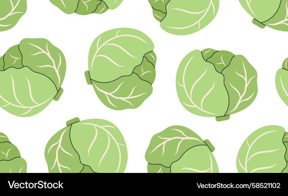 Cabbage Seamless Pattern Vector Image