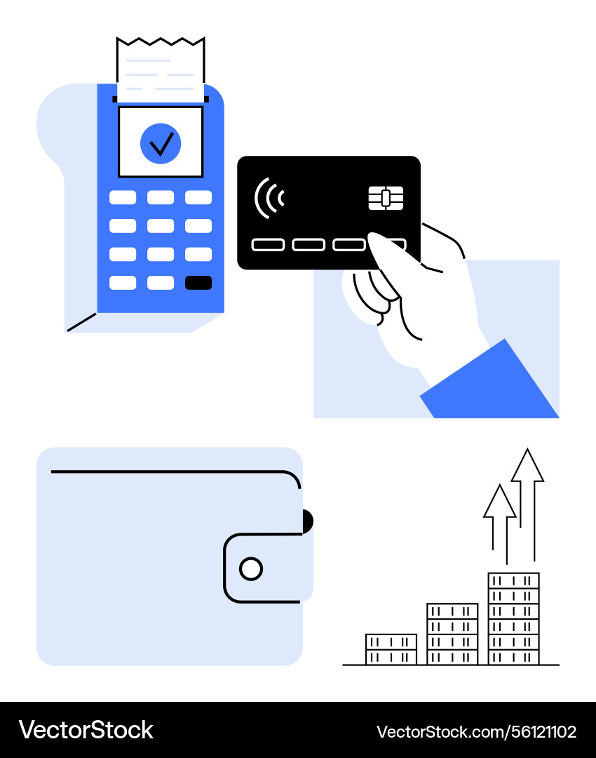 Contactless payment concept with card reader Vector Image