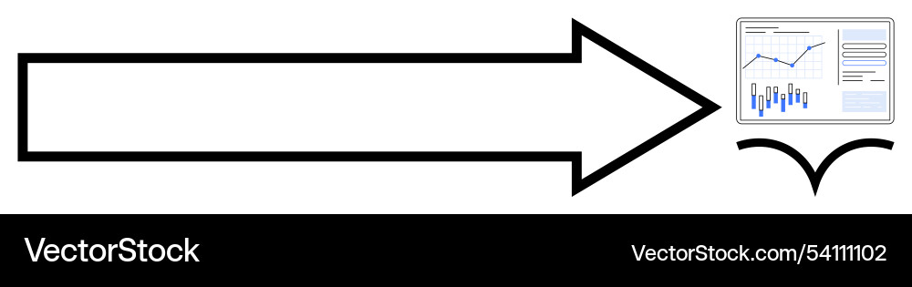 Data-driven strategy with direction arrow Data-driven strategy with direction arrow vector image