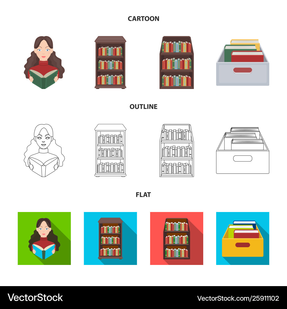 Design library and textbook sign set Vector Image