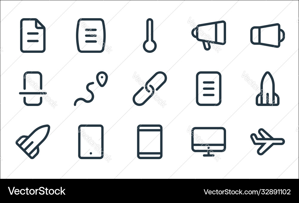 Device line icons linear set quality vector image