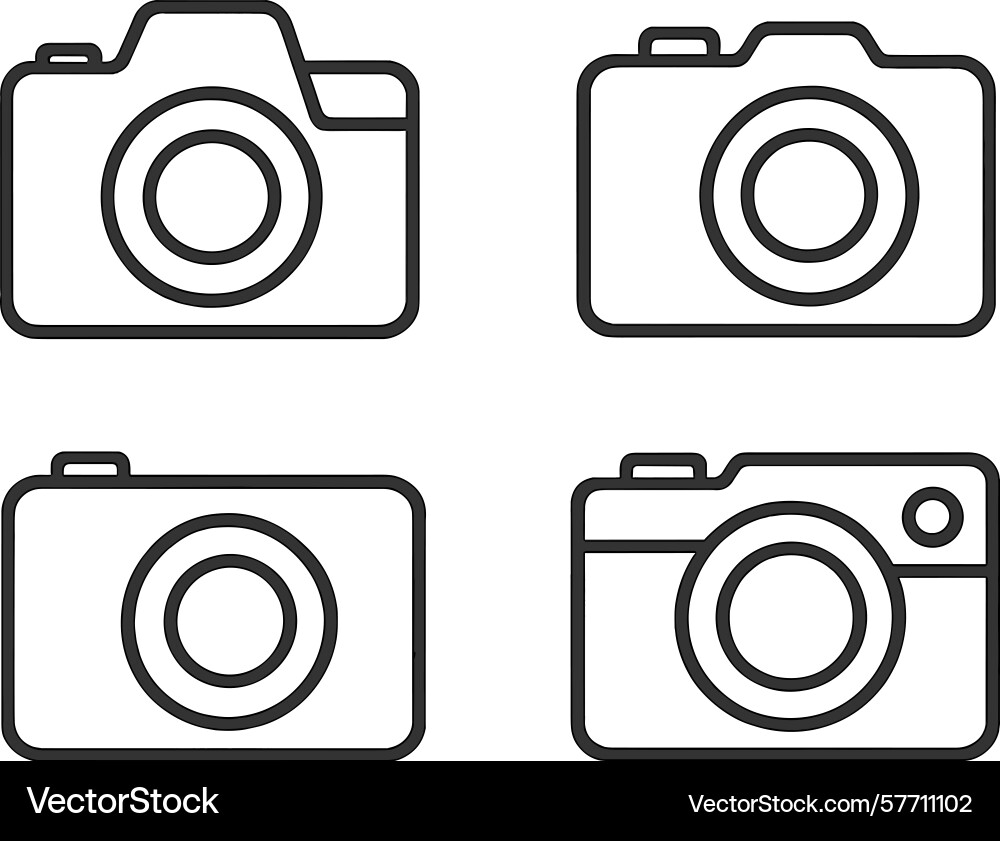 Different style camera icons Different style camera icons vector image