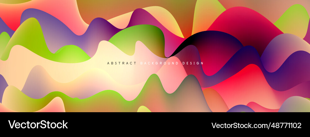 Dynamic liquid waves abstract background Vector Image