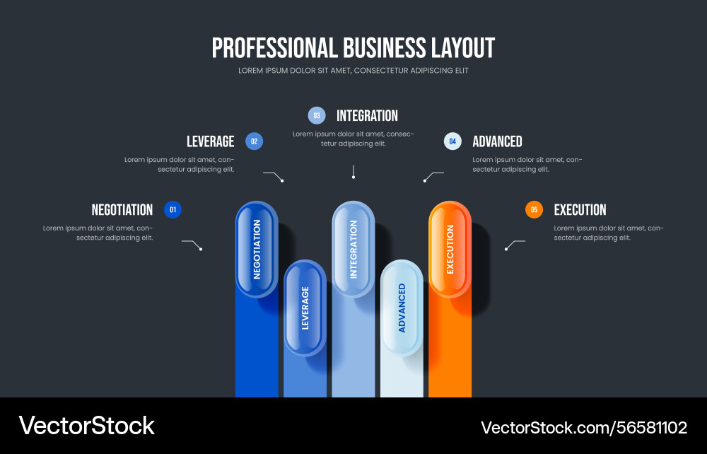 Enterprise strategy frame layout visual proposal vector image