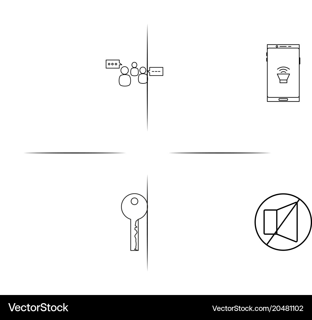 Internet of things simple linear icons set vector image