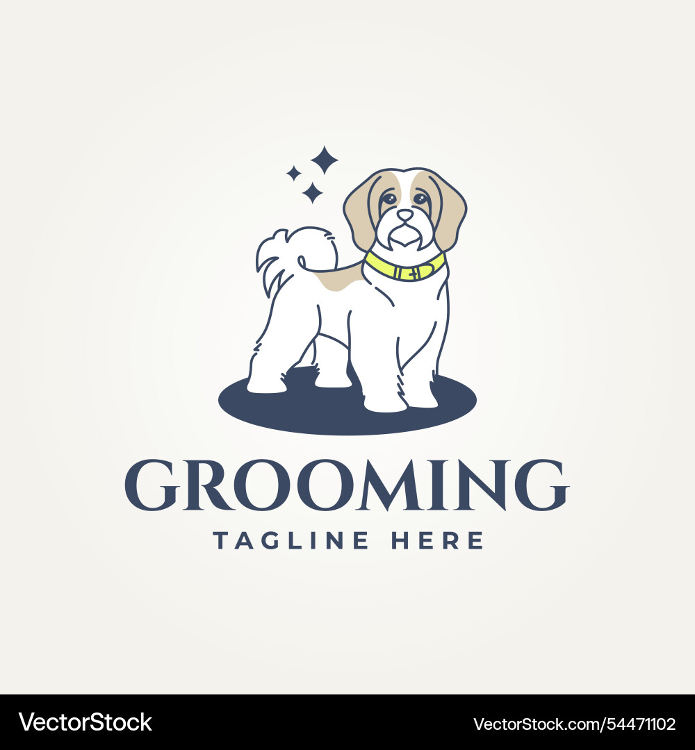 Minimalist cute pet grooming and washing logo Minimalist cute pet grooming and washing logo vector image