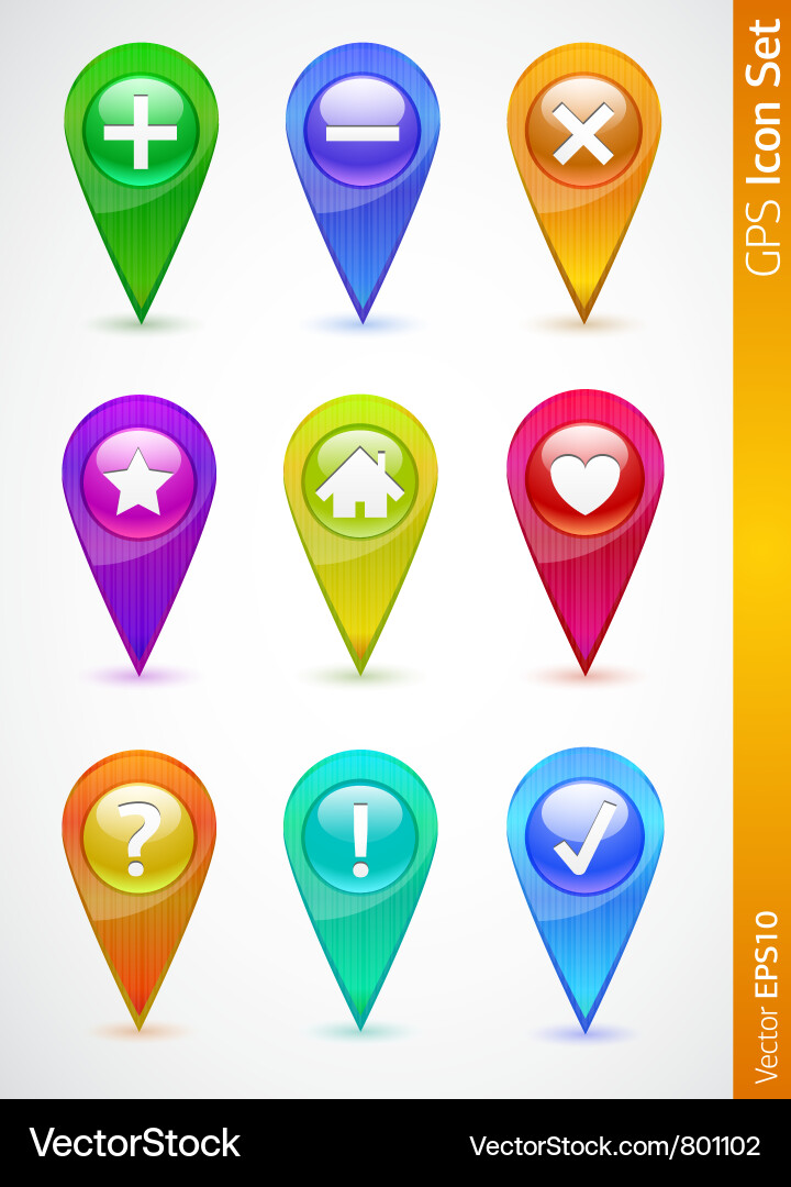 Navigation Icons - GPS & Location vector image