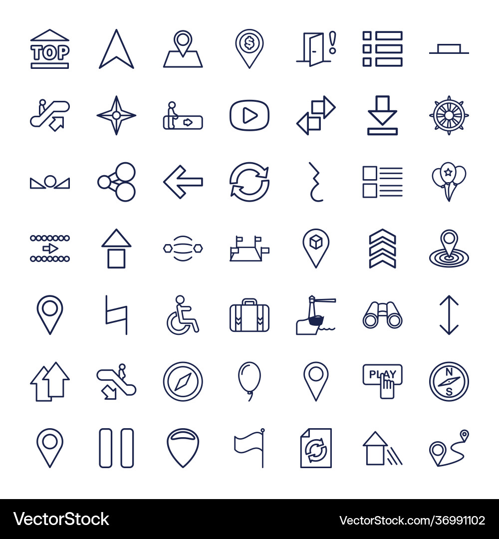 Navigation icons vector image
