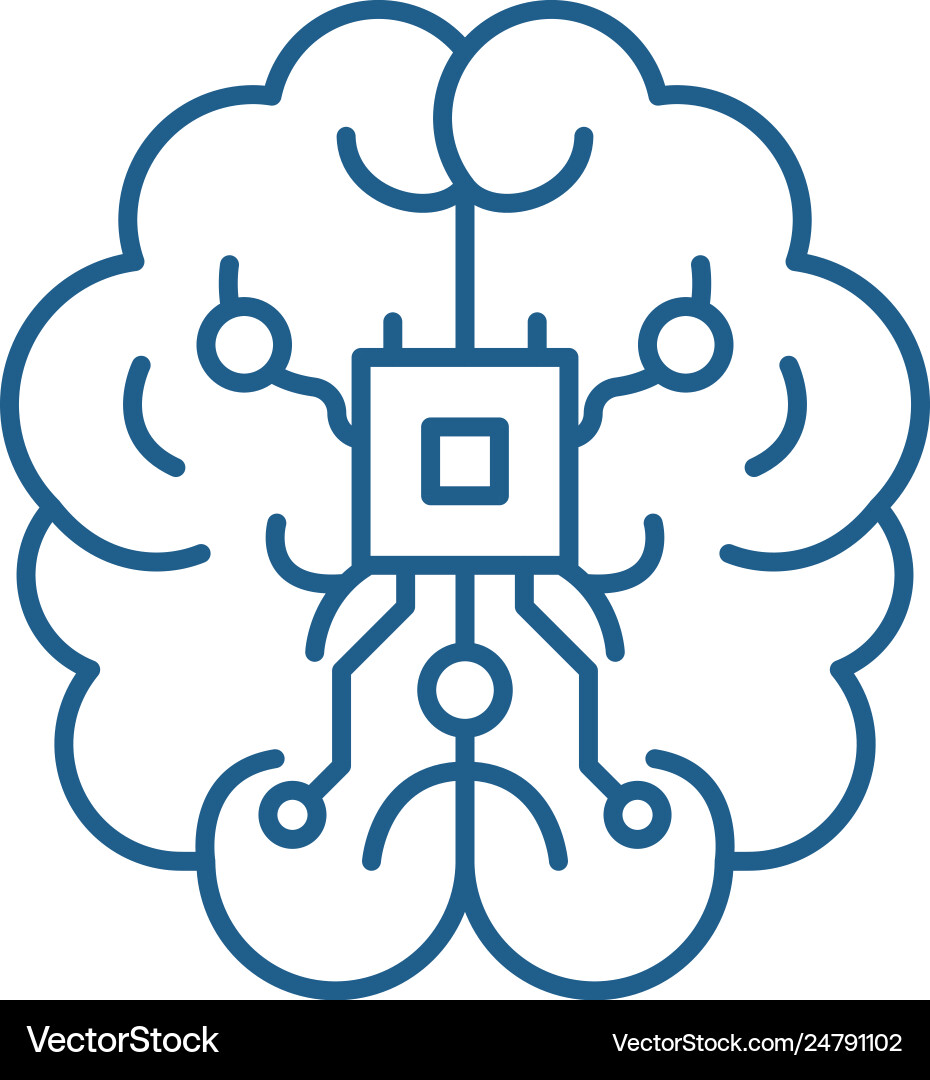 Neural Network Chip Icon vector image