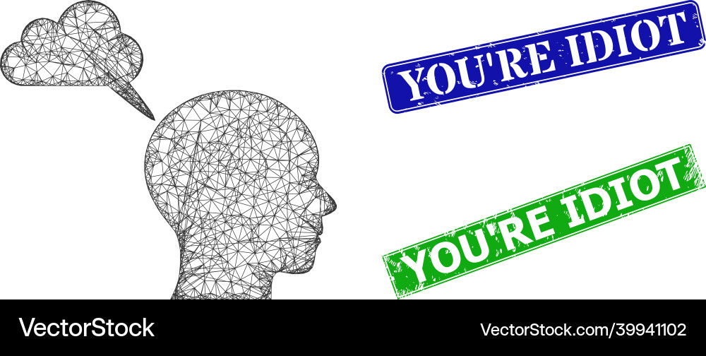 Scratched you re idiot imprints and triangle mesh Scratched you re idiot imprints and triangle mesh vector image