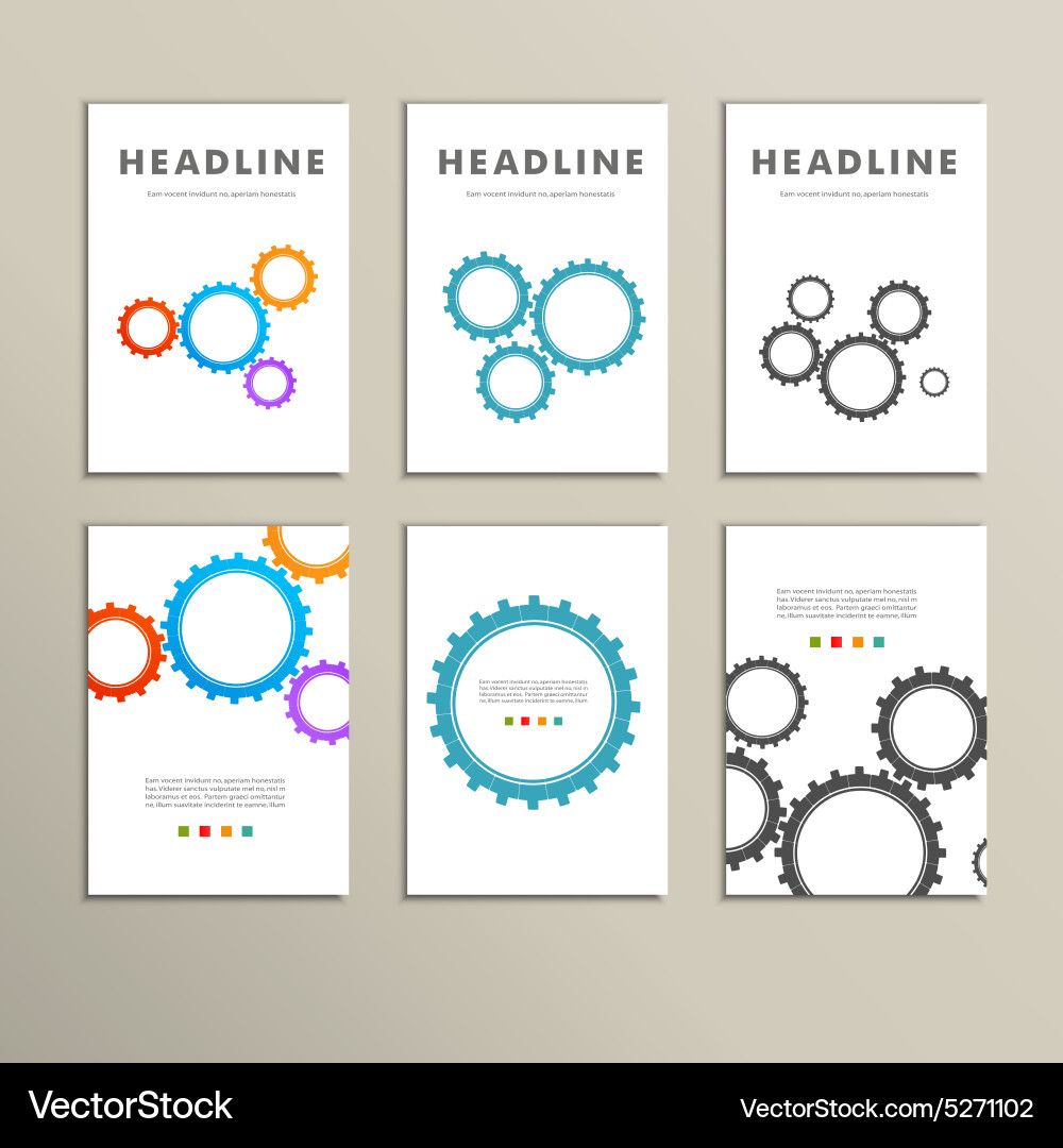 Set color design and concept gears vector image