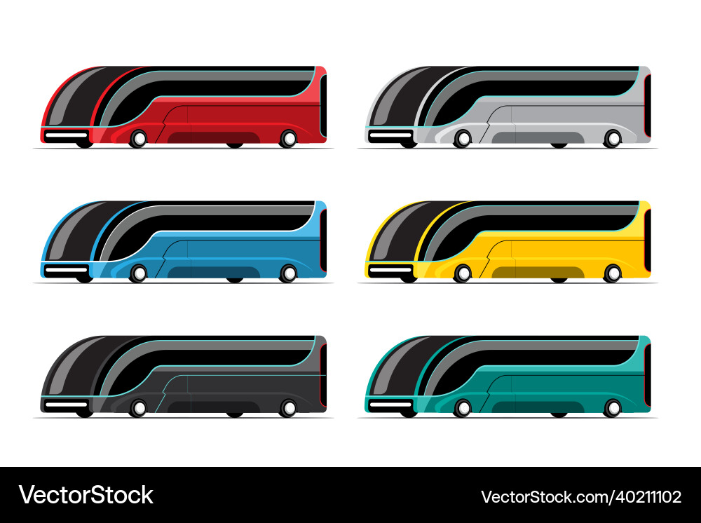 Set mockup of hitech bus in modern design Vector Image