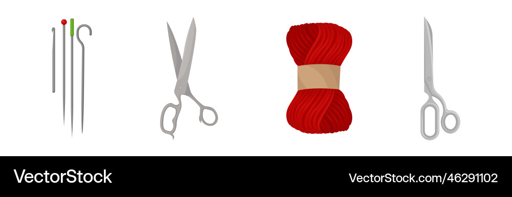 Sewing and tailoring accessories with pair Sewing and tailoring accessories with pair vector image