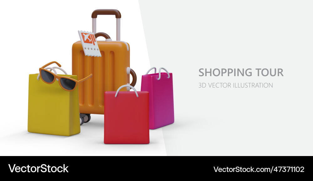Shopping tours for fashion collections trips Shopping tours for fashion collections trips vector image