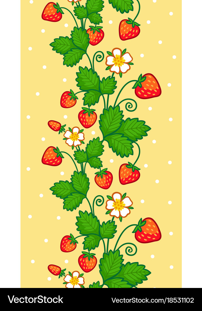 Strawberry Seamless Pattern Vector Image