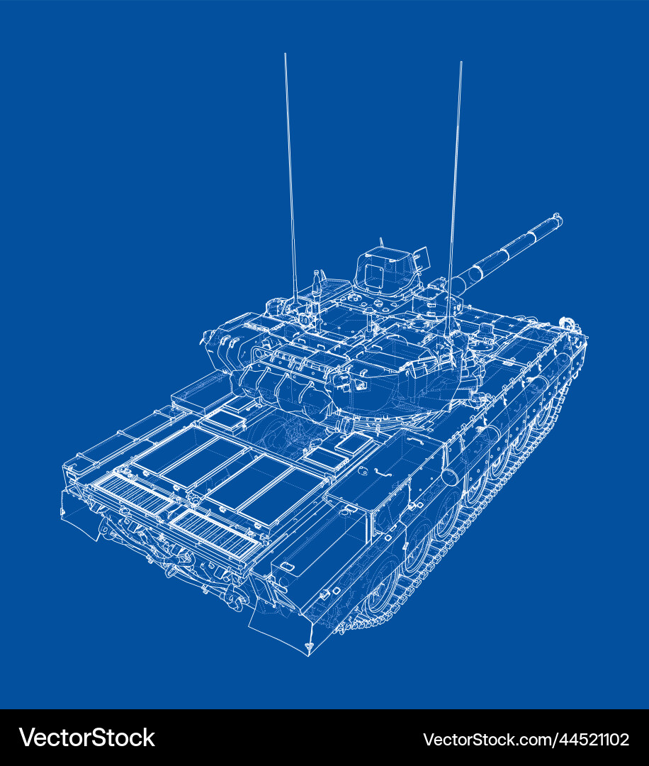 Tank rendering of 3d vector image