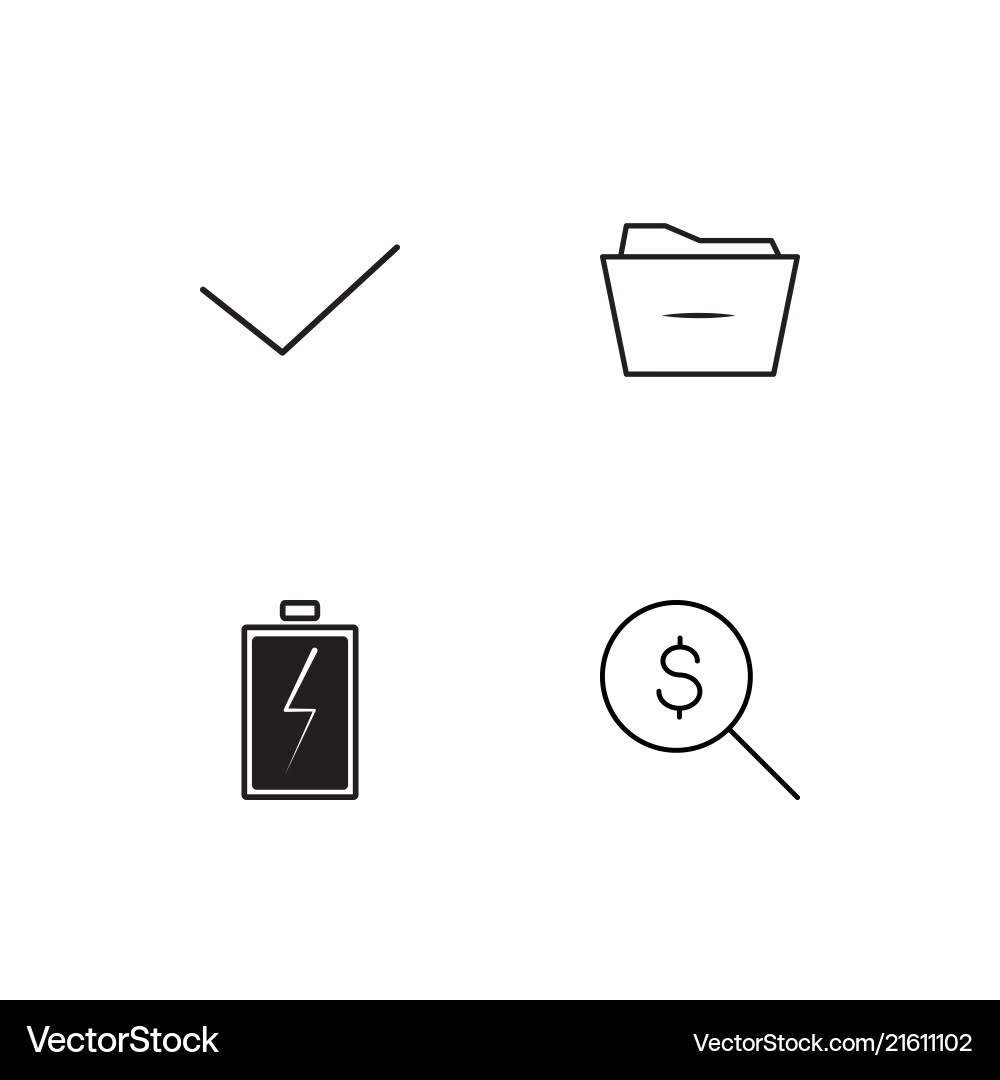 User interface linear icons set simple outline vector image