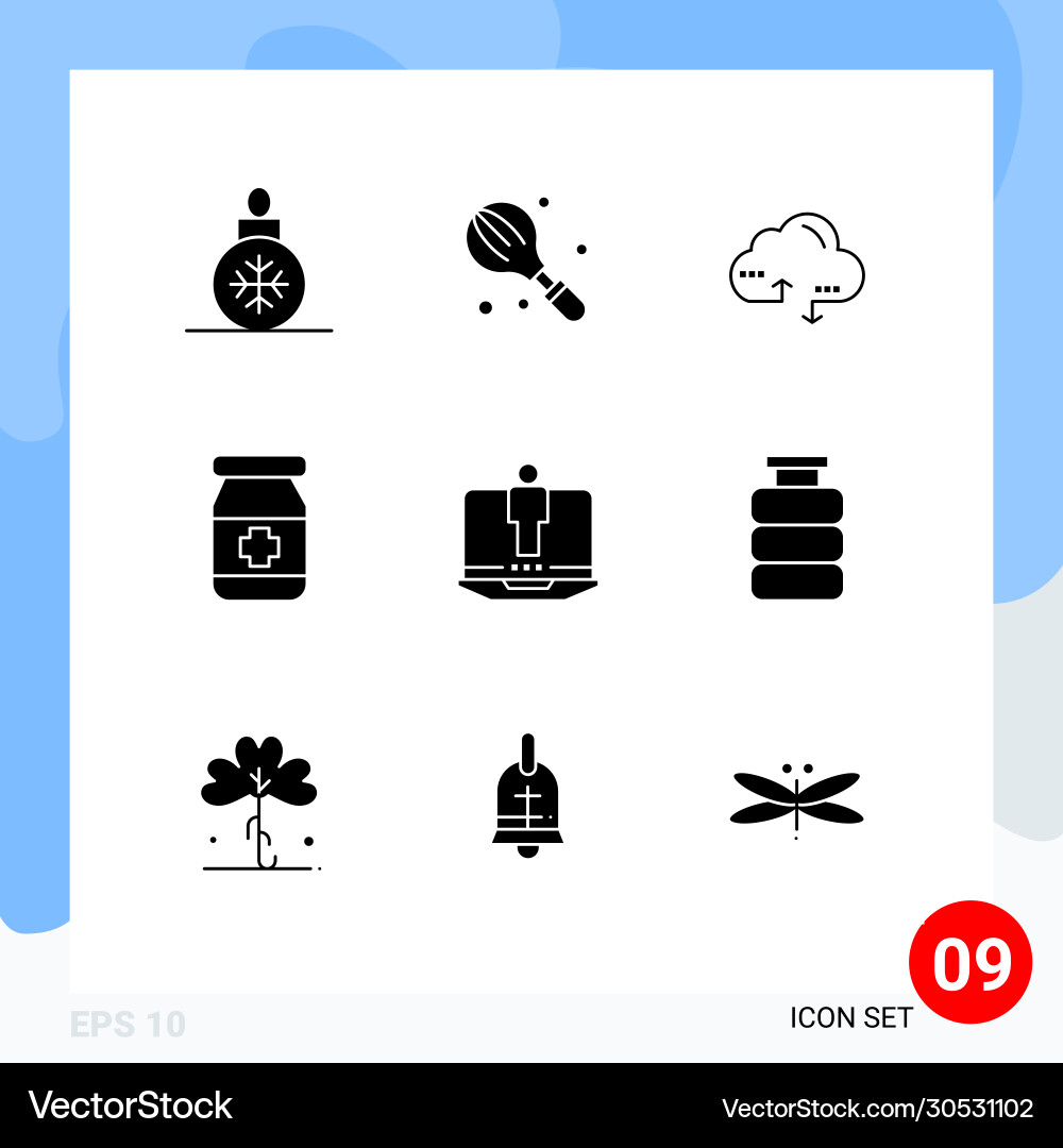 User interface pack 9 basic solid glyphs vector image