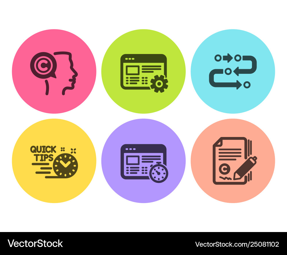 Web timer quick tips and writer icons set Web timer quick tips and writer icons set vector image