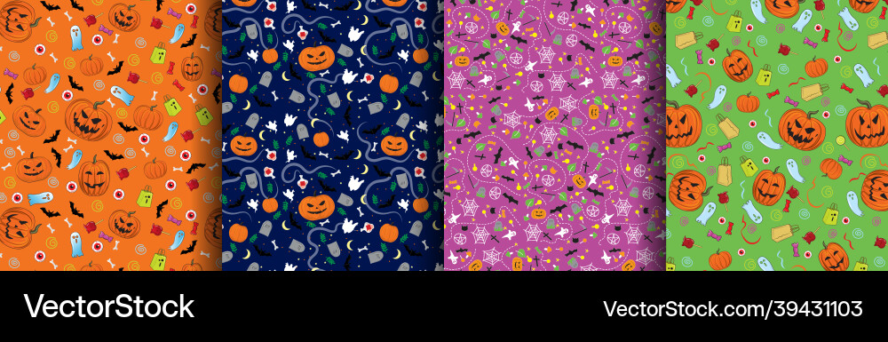 A selection of colorful patterns background Vector Image