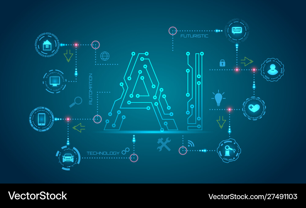 Ai künstliche Intelligenz Konzept Maschine Ai künstliche Intelligenz Konzept Maschine vektorbild
