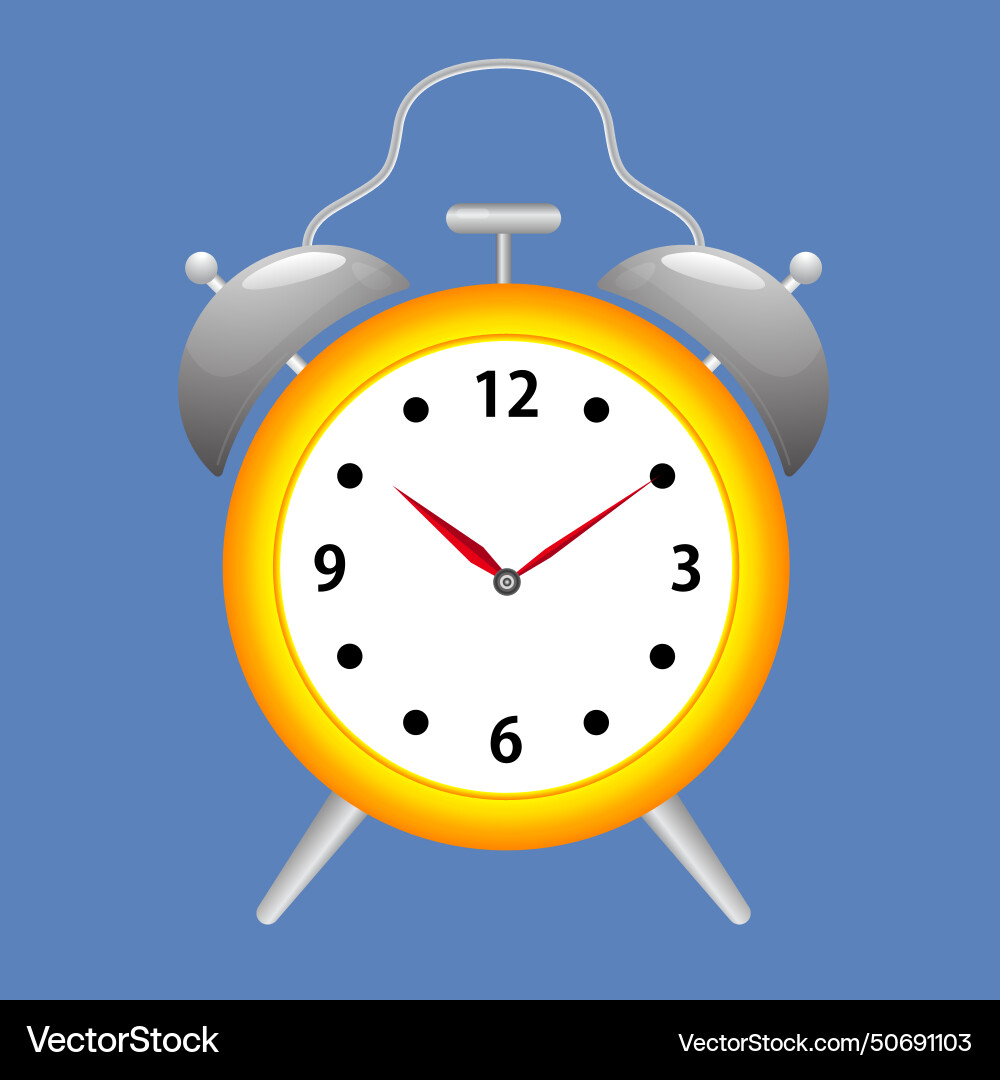 Alarm clock isolated on background icon style Alarm clock isolated on background icon style vector image