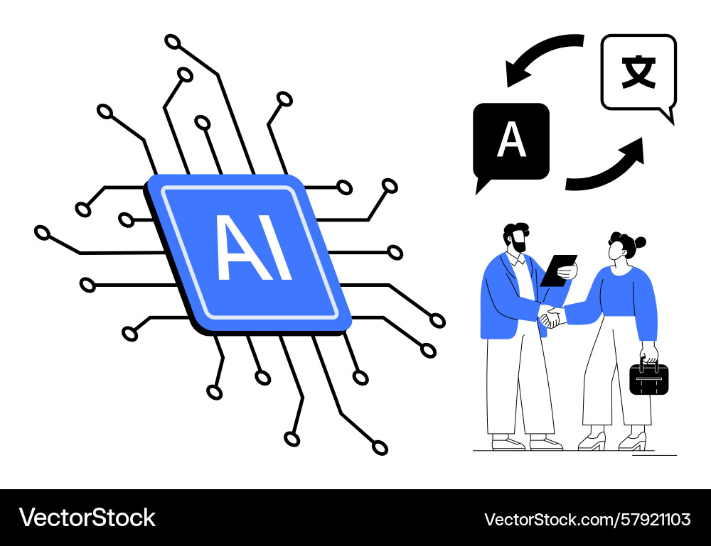 Artificial intelligence transforming global Artificial intelligence transforming global Vector Image
