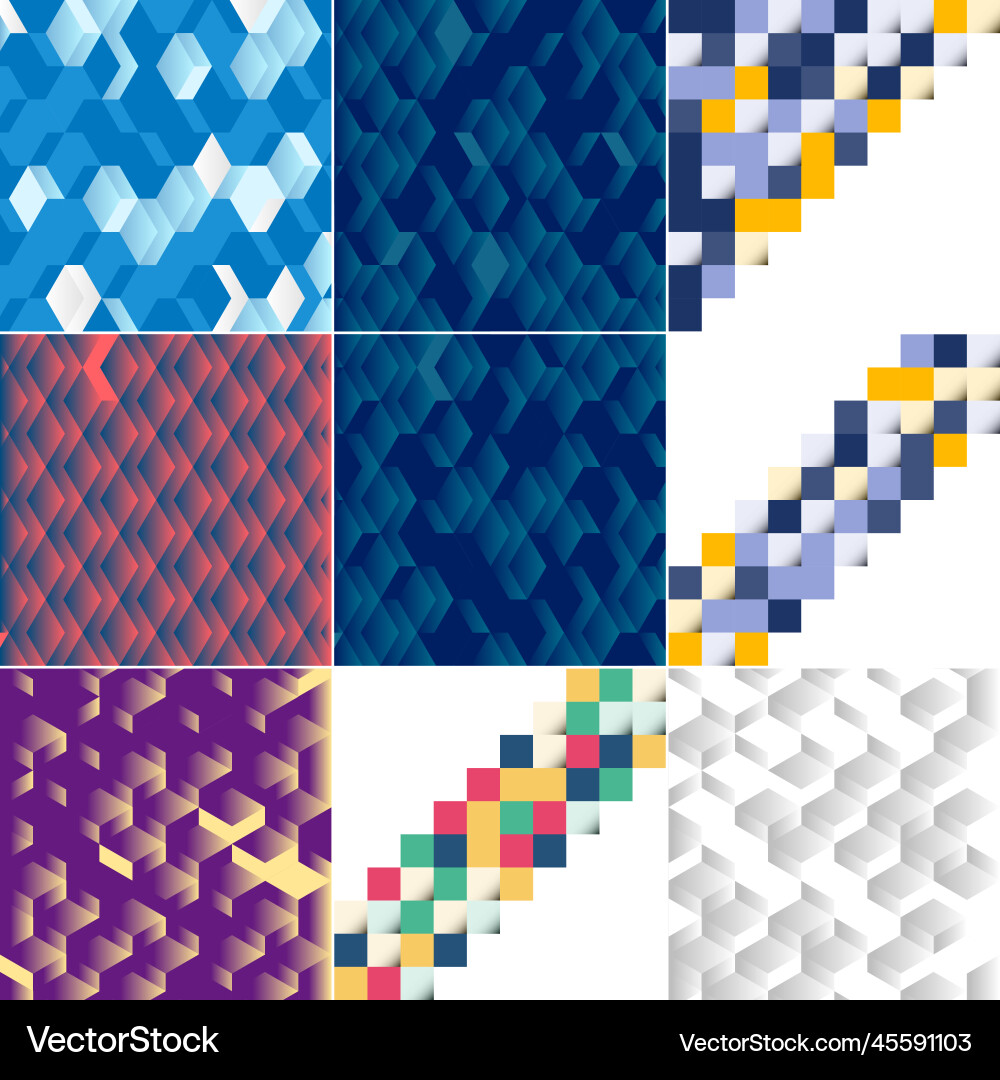 Blue mosaic pattern with a color gradient Vector Image