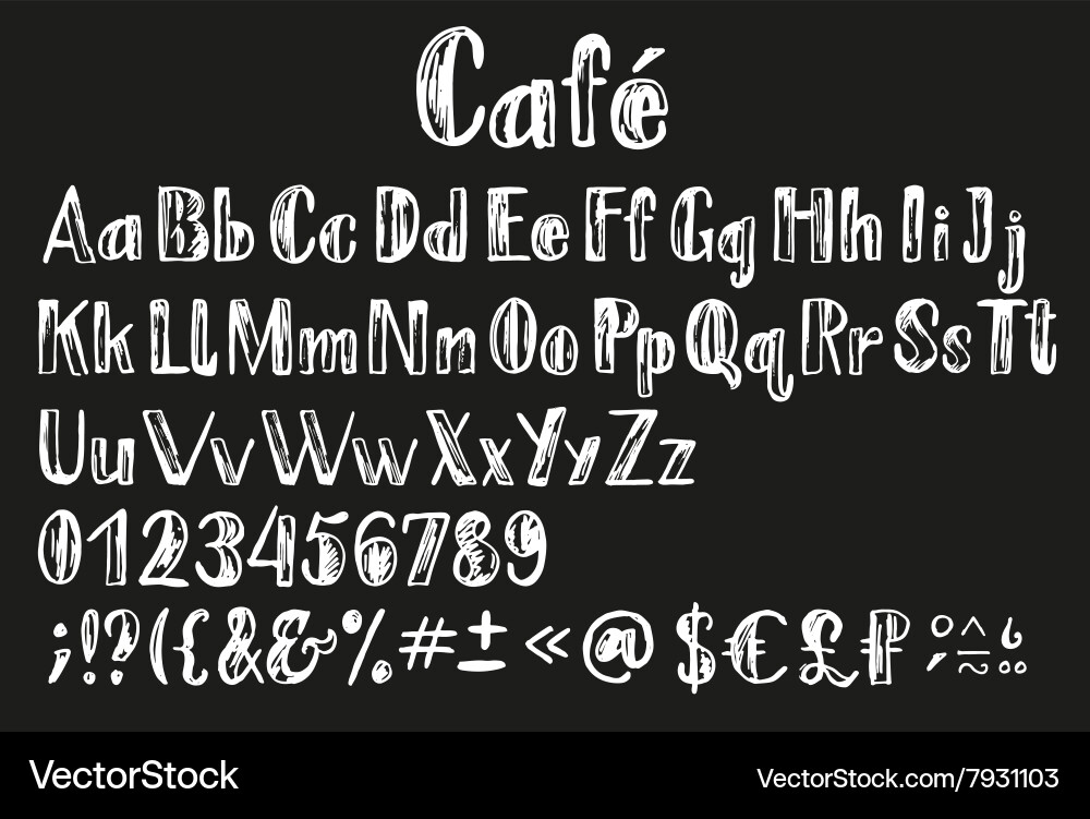Chalk Alphabet Sketch vector image