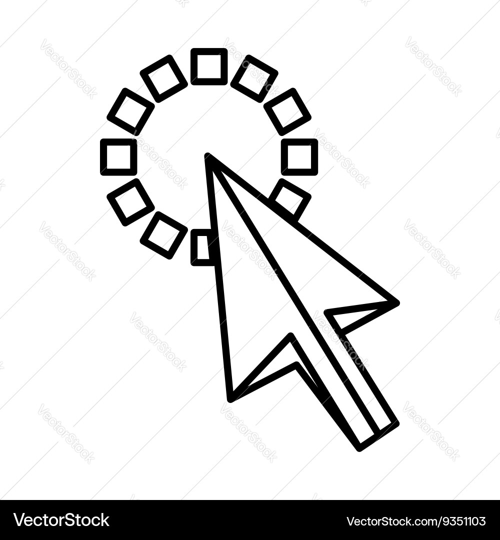 Click icon outline style Vector Image