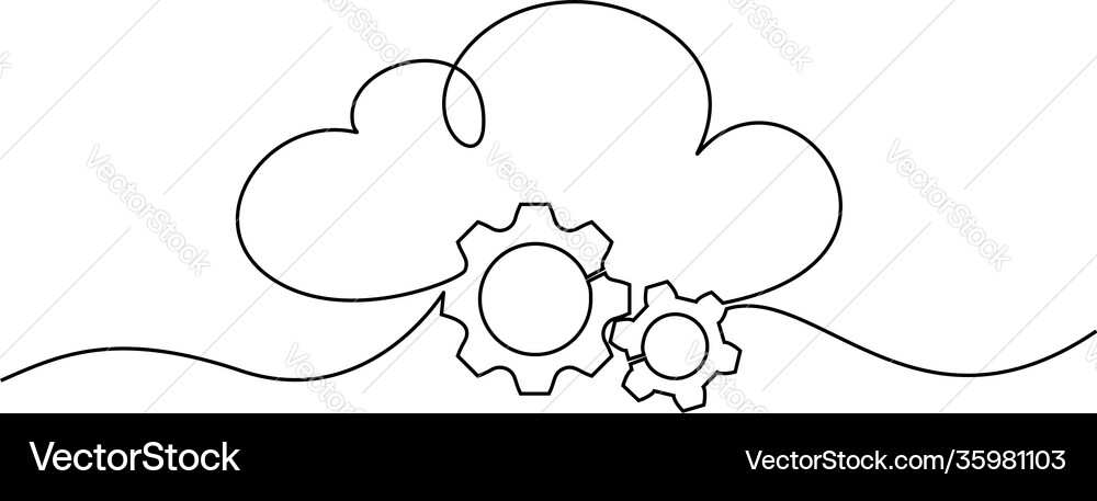 Cloud Computing Gears vector image