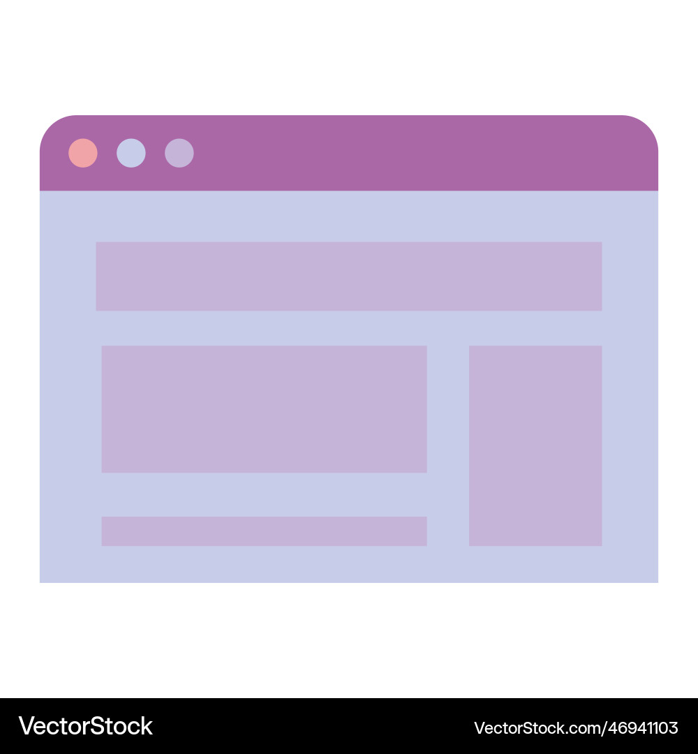 Computer user interface icon web browser window Computer user interface icon web browser window vector image