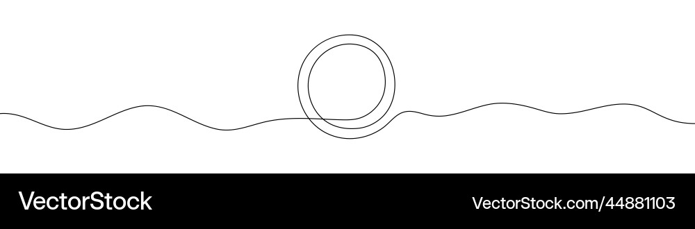 Continuous line drawing of round frame one Vector Image