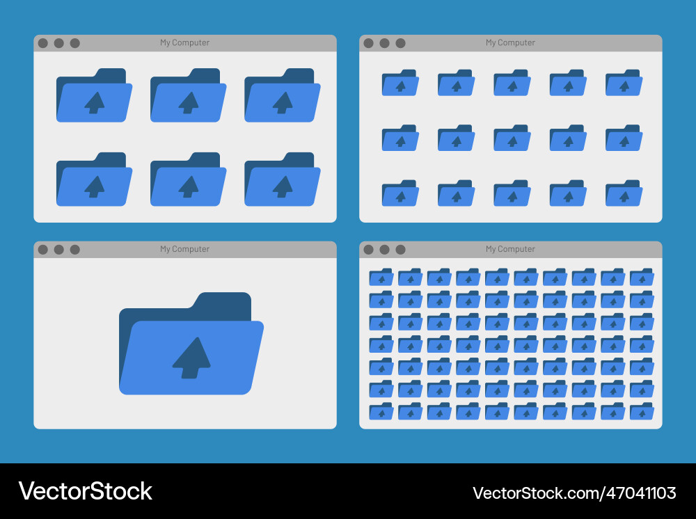 Desktop interface window with folders isolated Desktop interface window with folders isolated vector image