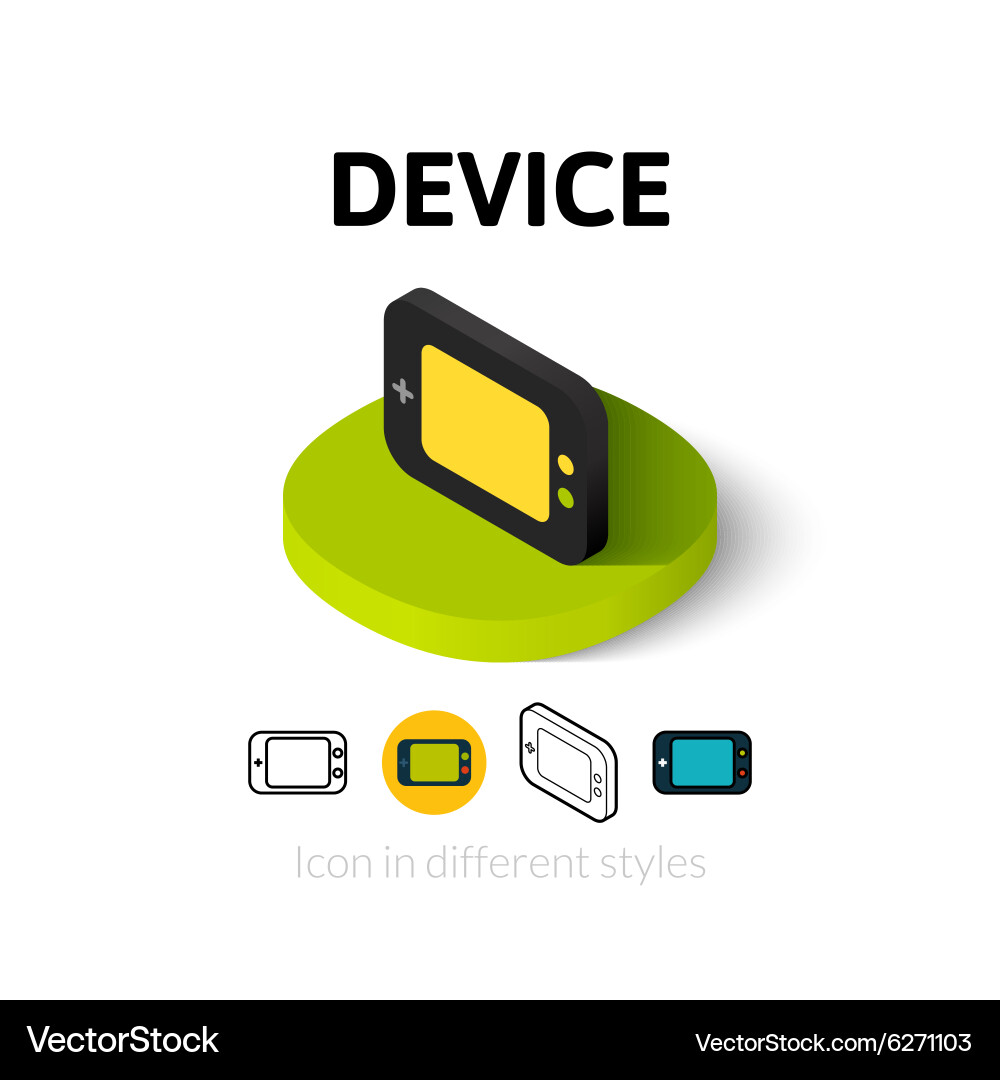 Device icon in different style vector image
