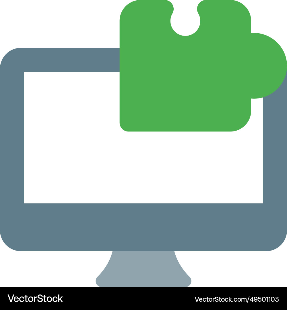 Digital puzzle brain game installed in desktop Vector Image