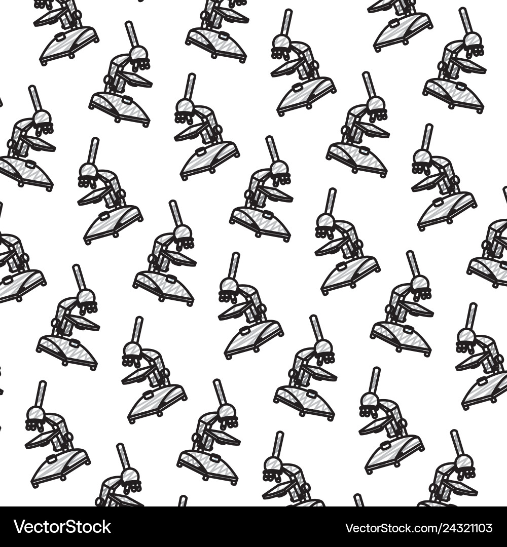 Doodle science microscope laboratory object Vector Image