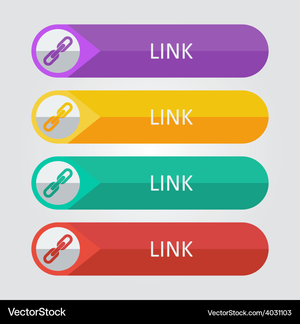 Flat buttons link vector image