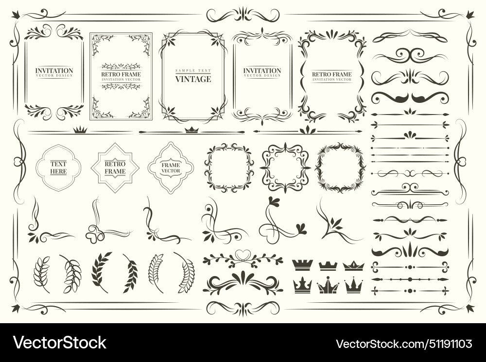 Frame border ornament decor line design pattern Frame border ornament decor line design pattern vector image