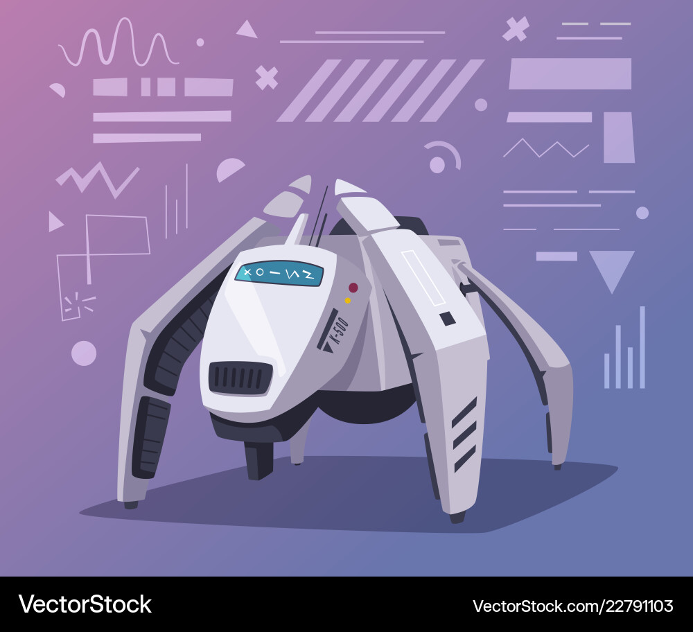 Futuristic Robot Character vector image