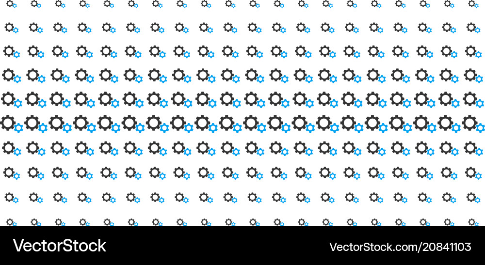 Gears shape halftone array Gears shape halftone array vector image