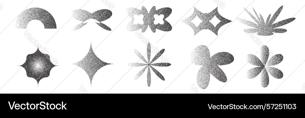 Geometric figures with grain noise gradient vector image